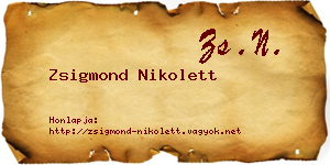 Zsigmond Nikolett névjegykártya